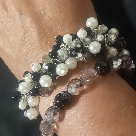 Expandable bracelets crystal/pearl/beaded beautiful - Picture 3 of 7